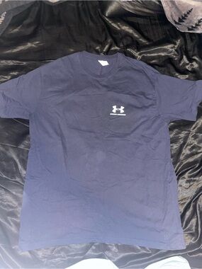 Under Armour Navy Short Sleeve T-Shirt with White Logo